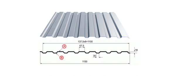 Профнастил оцинкованный С-20 1100x2500 купить недорого в Авдеево